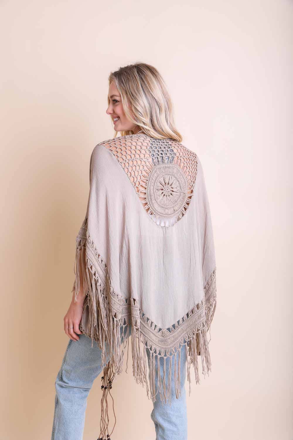 Rodeo Crochet Medallion Tassel Kimono 🖤