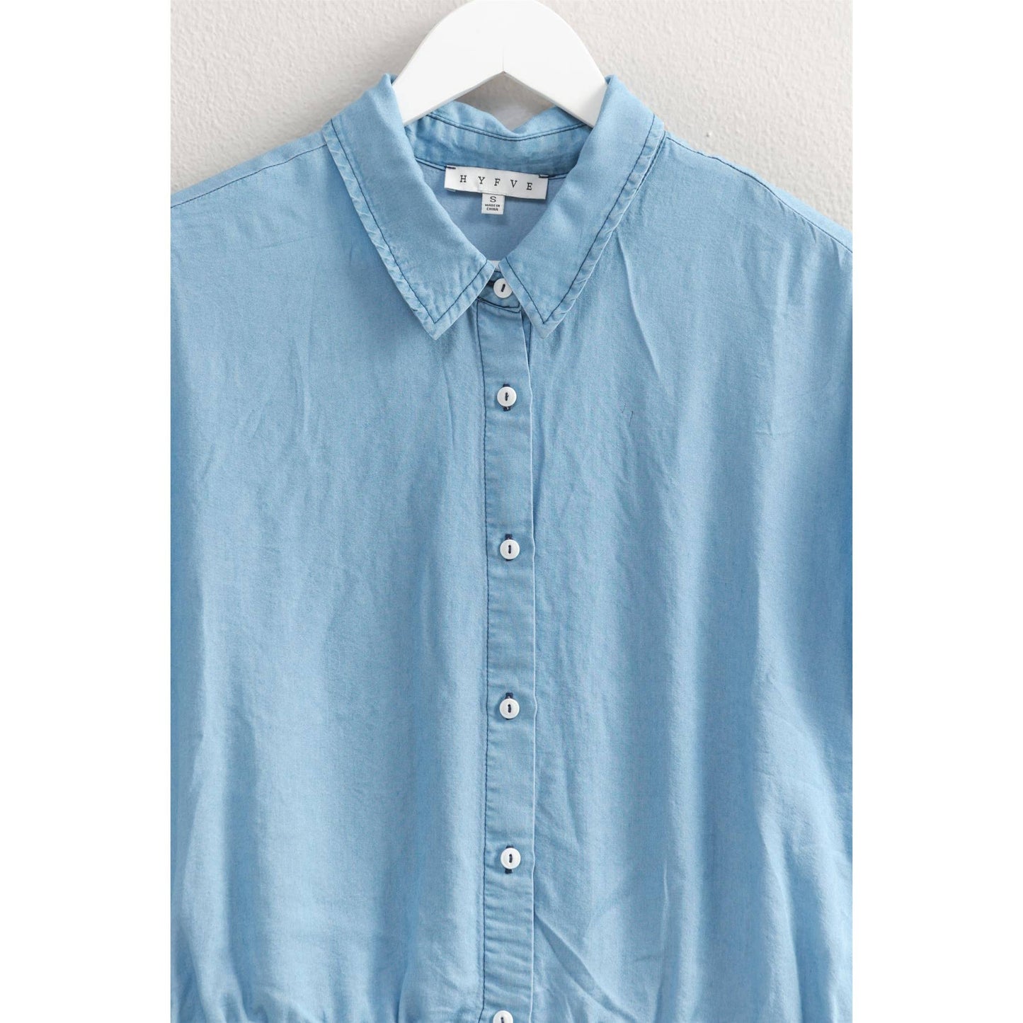 Washed Tencil Buttoned Denim Top