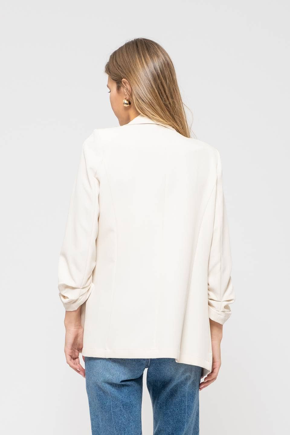 Cream Blazer 3/4 Sleeve
