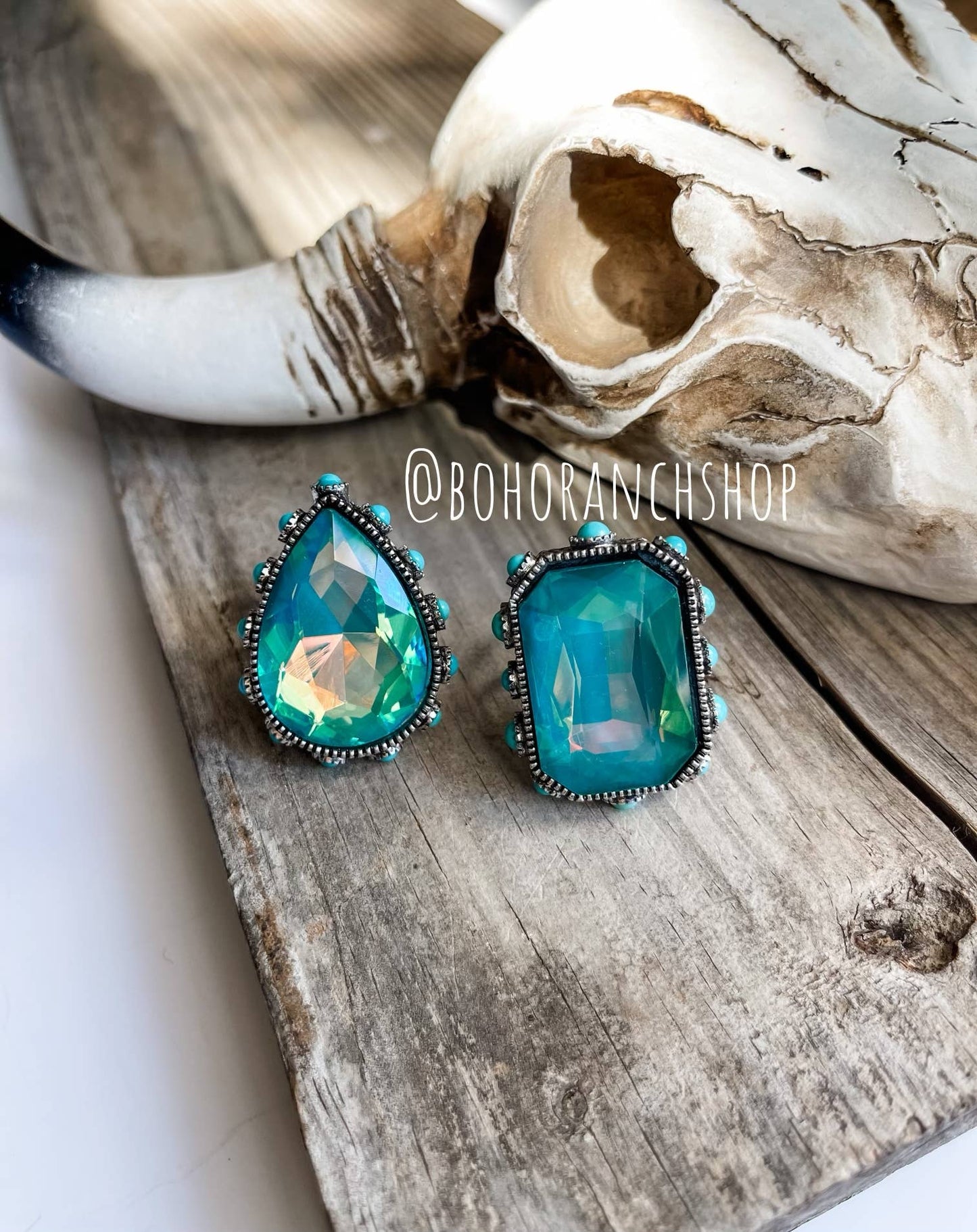 Bling Bling Glass Stone Western Ring Adjustable