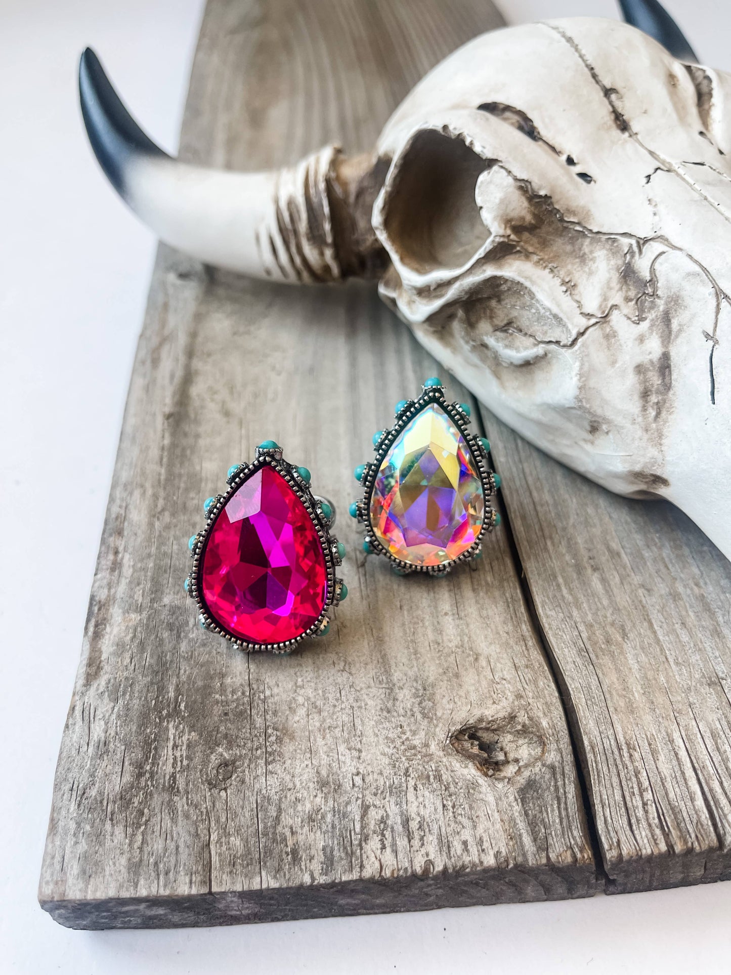 Bling Bling Glass Stone Western Ring Adjustable