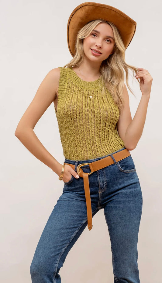 Knit sweater tank top (Multiple color options)