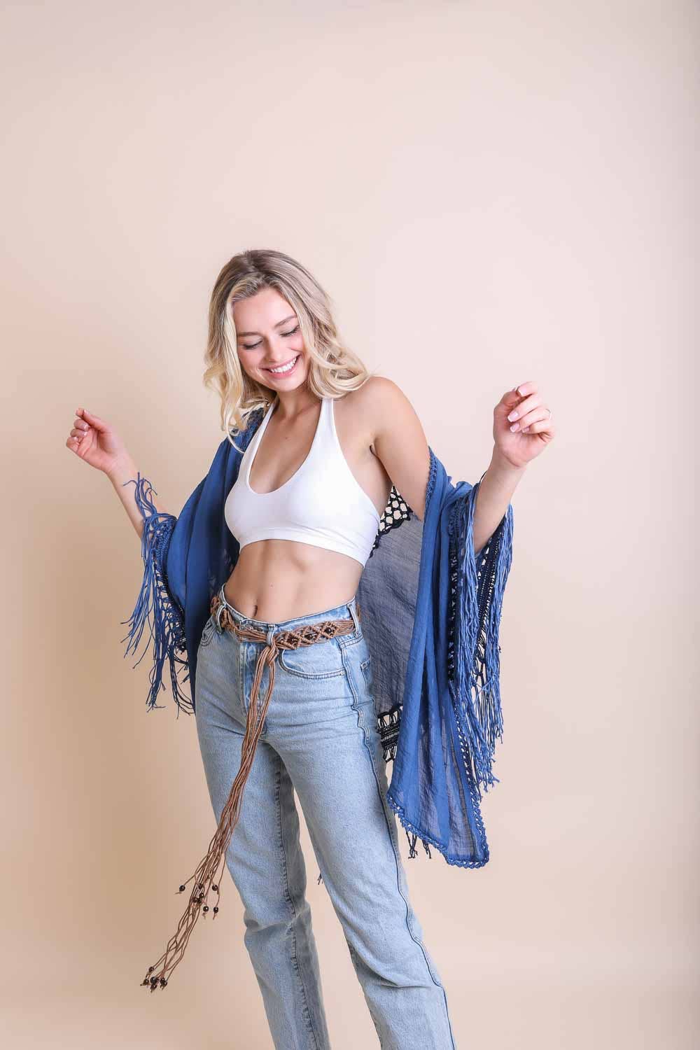 Crochet Medallion Tassel Kimono 🖤