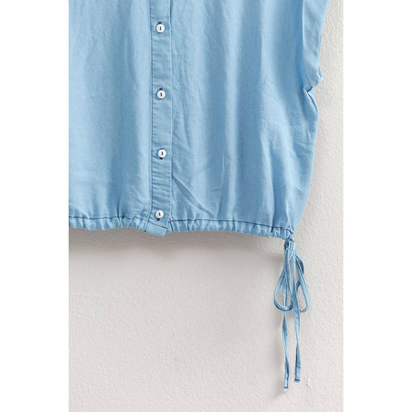 Washed Tencil Buttoned Denim Top