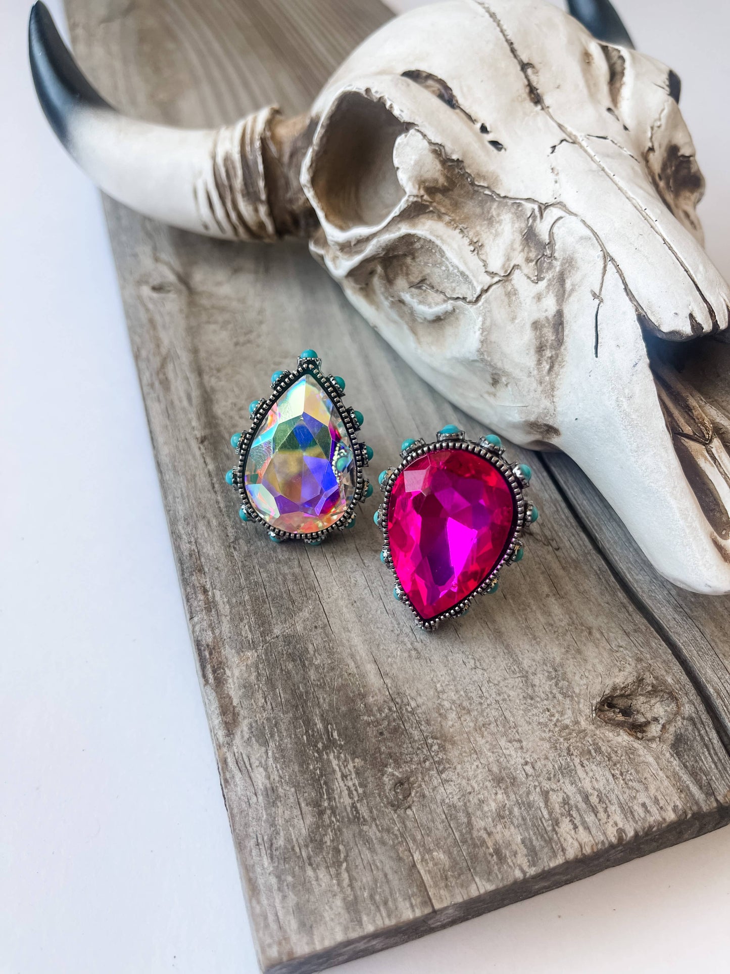Bling Bling Glass Stone Western Ring Adjustable