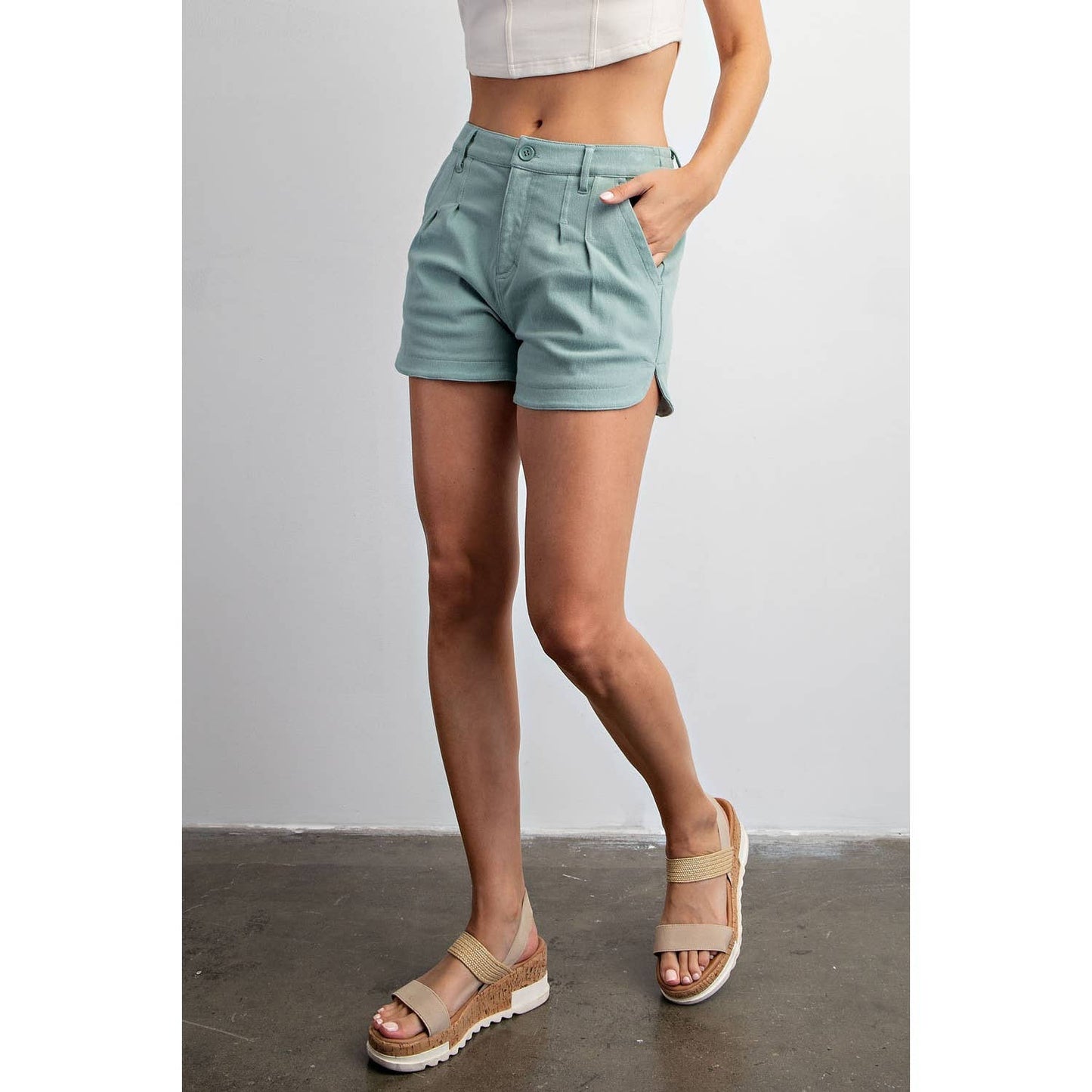 STRETCH COTTON/TWILL SHORTS