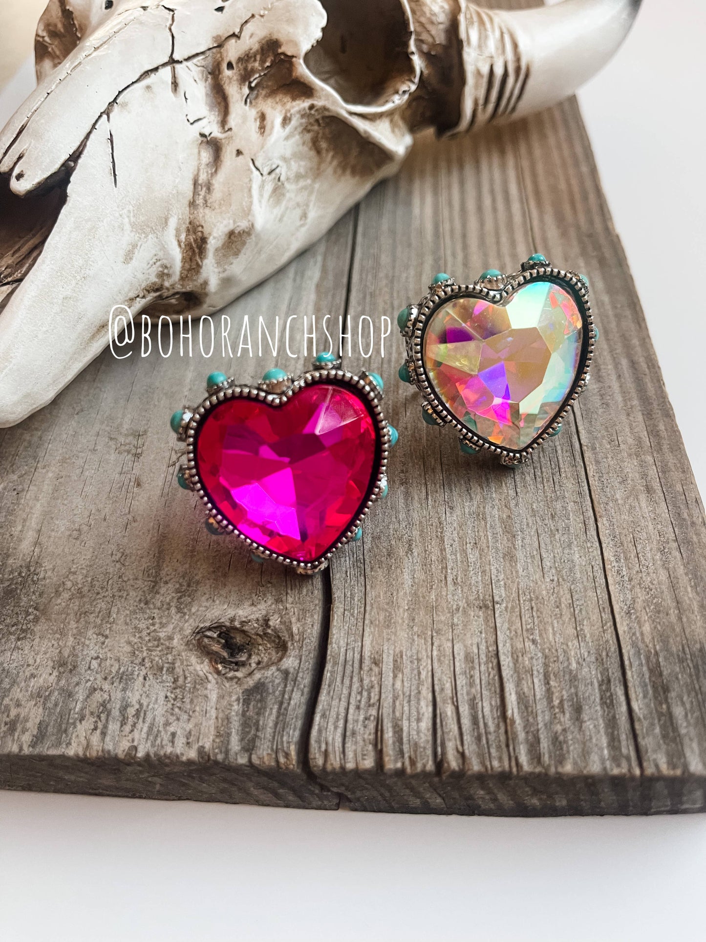 Bling Bling Glass Stone Western Ring Adjustable