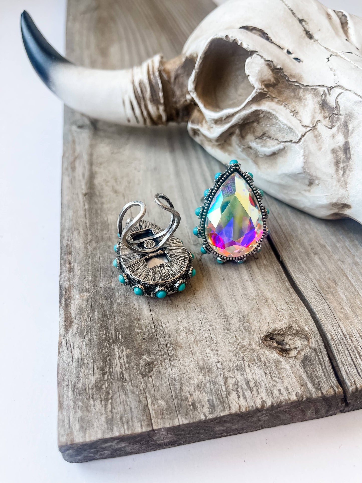 Bling Bling Glass Stone Western Ring Adjustable