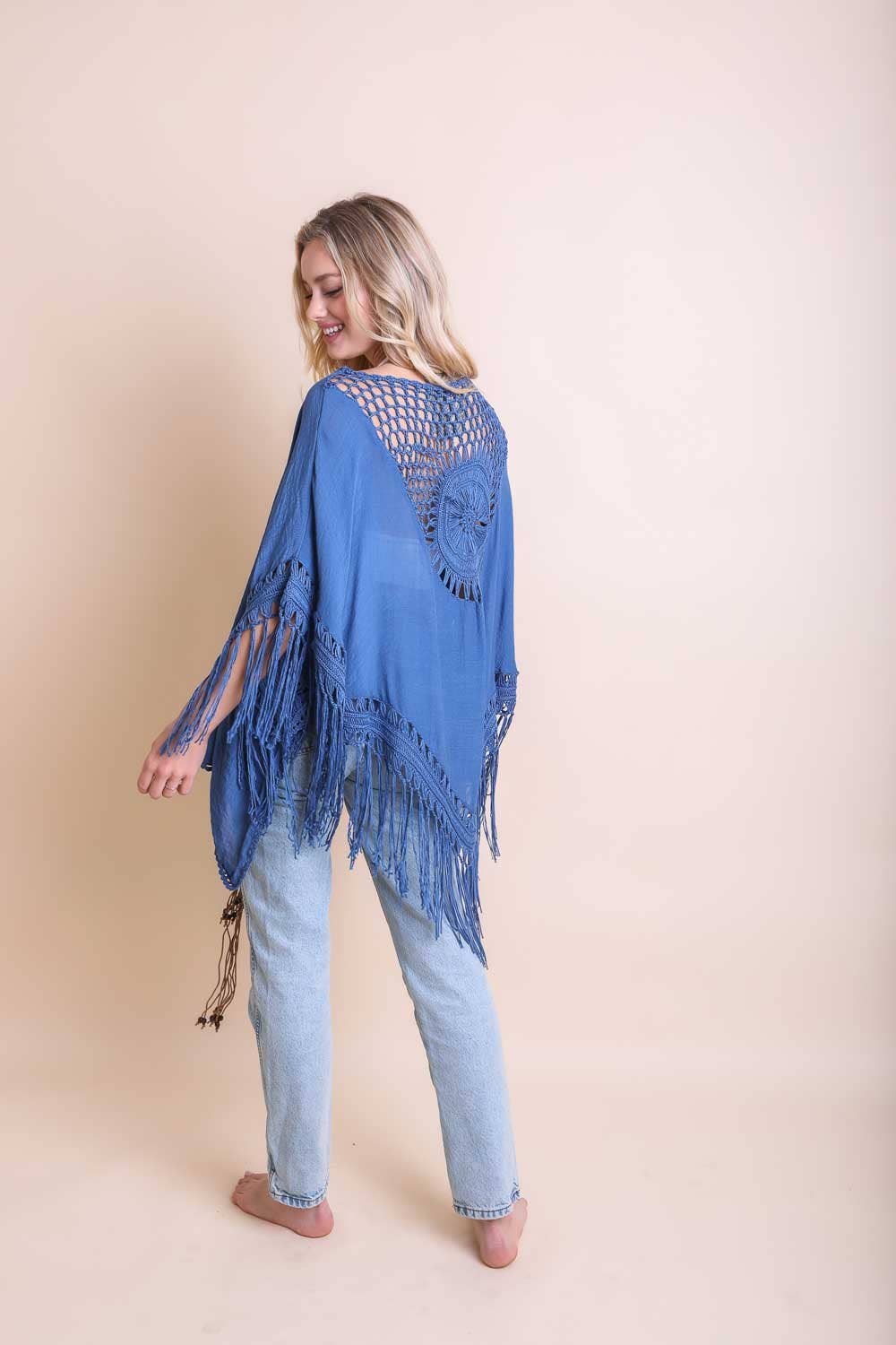 Crochet Medallion Tassel Kimono 🖤