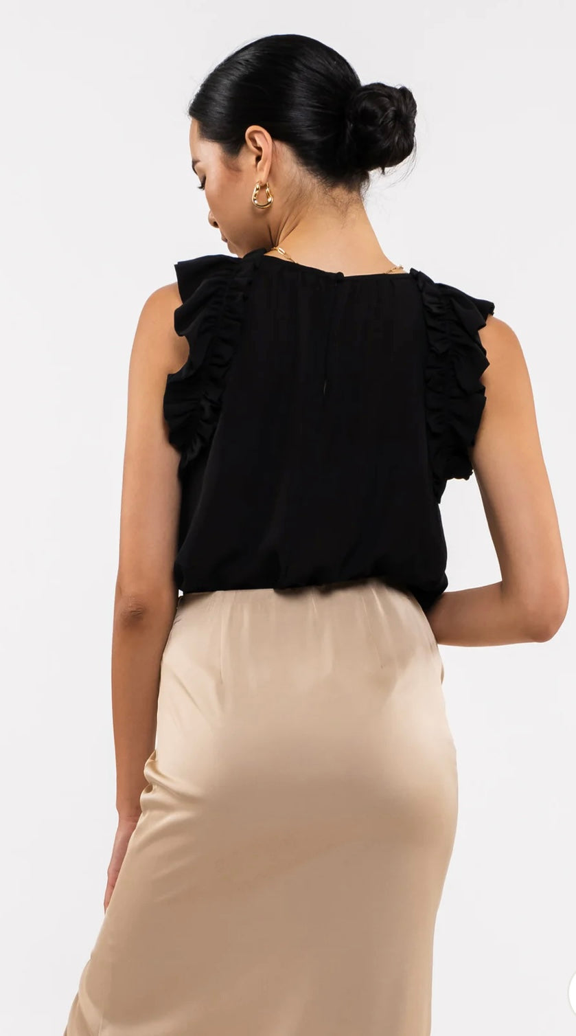 Mandy Sleeveless Ruffle Top