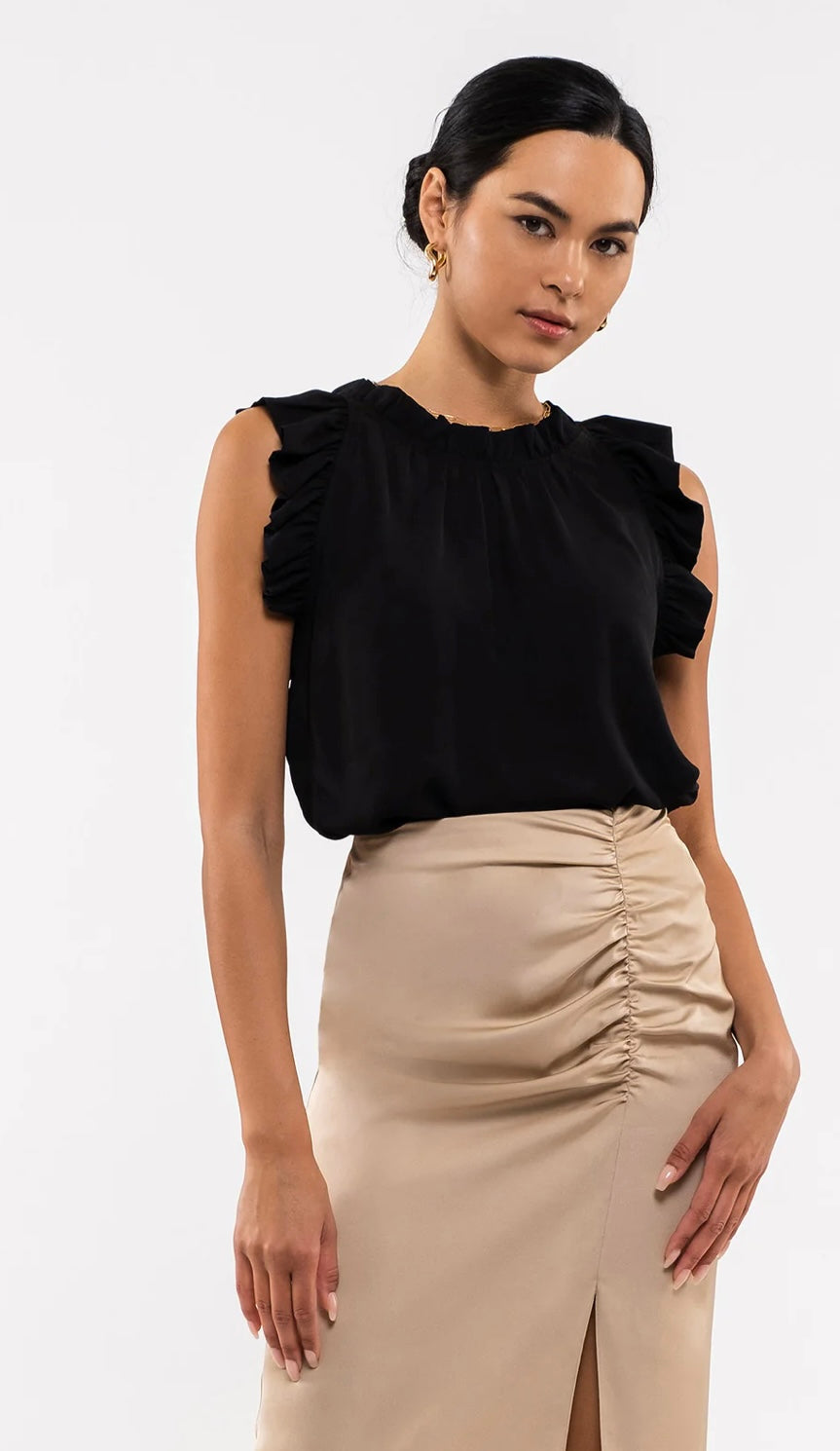 Mandy Sleeveless Ruffle Top