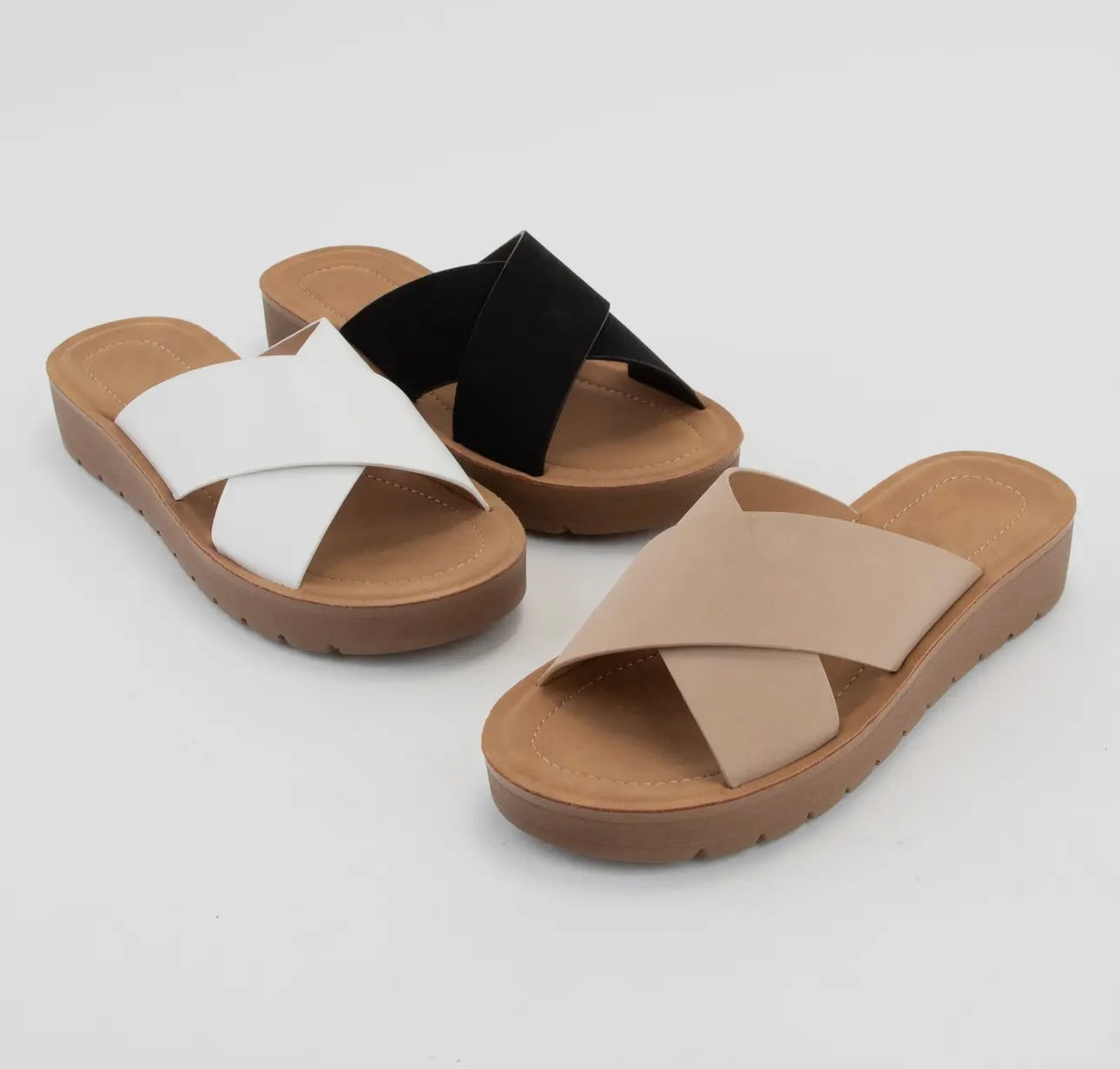 Crisscross platform sandal