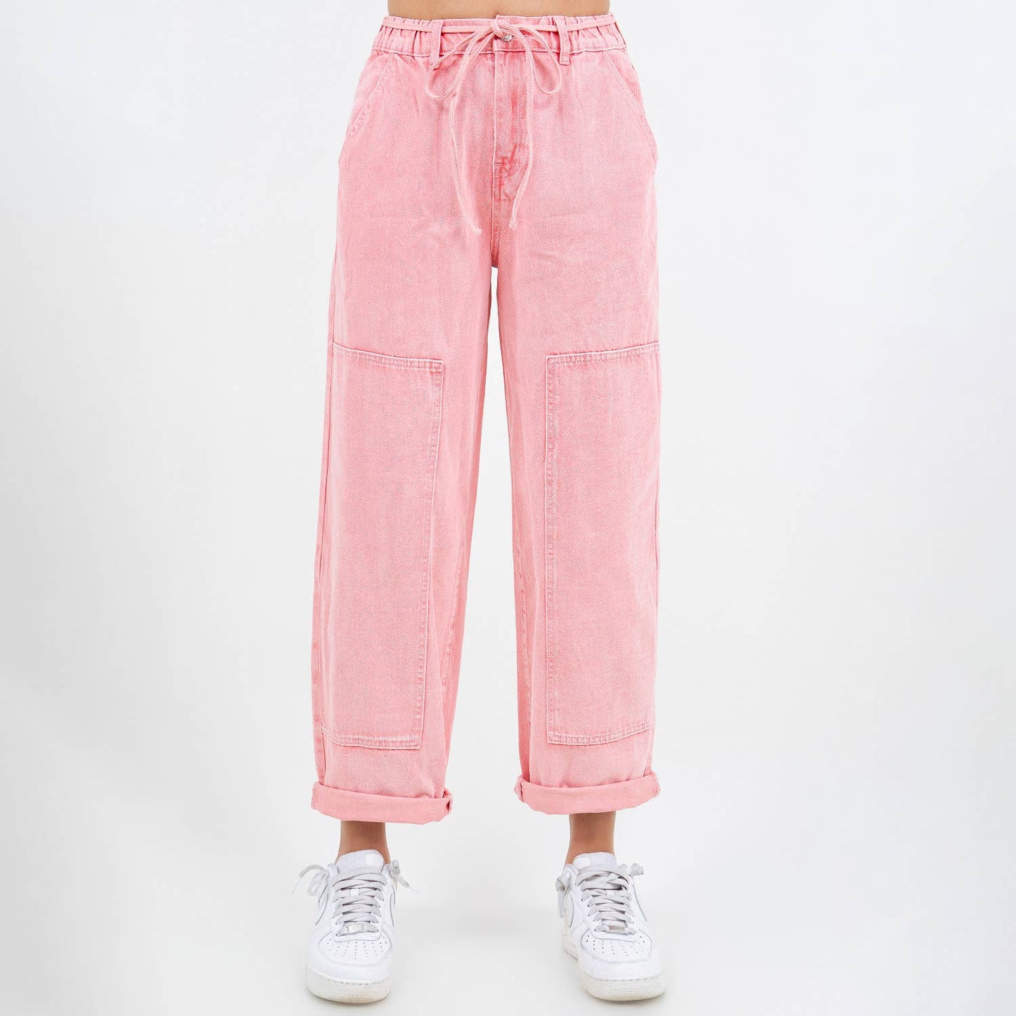 BARREL FIT PANTS GREEN Mineral Wash