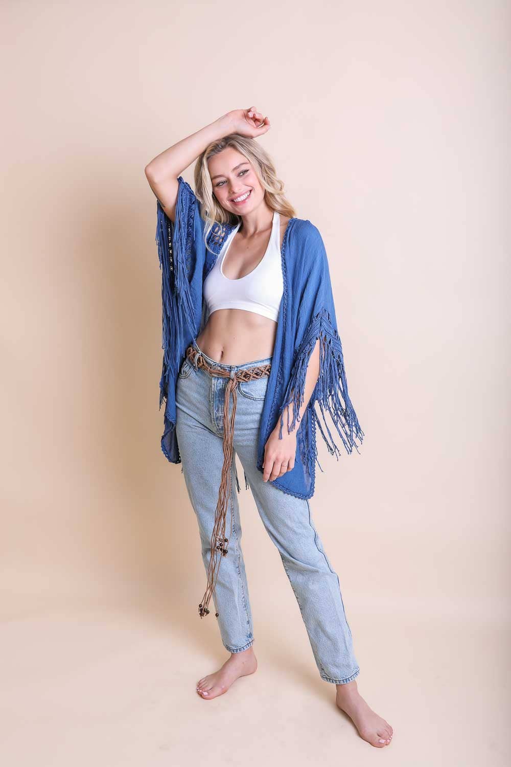 Crochet Medallion Tassel Kimono 🖤