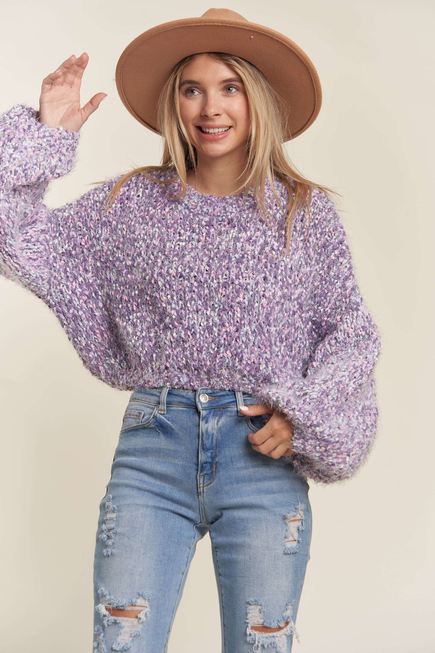 MULTI COLOR CONFETTI SWEATER TOP