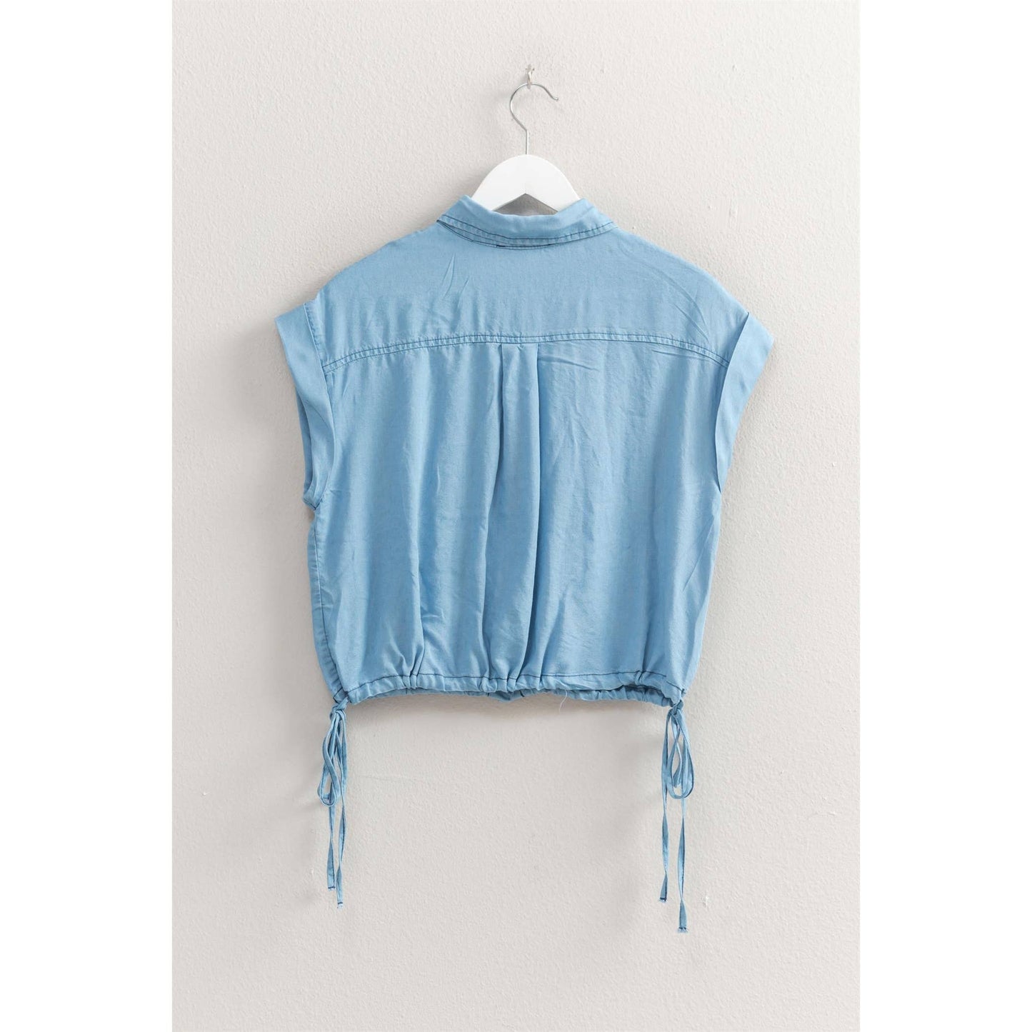 Washed Tencil Buttoned Denim Top