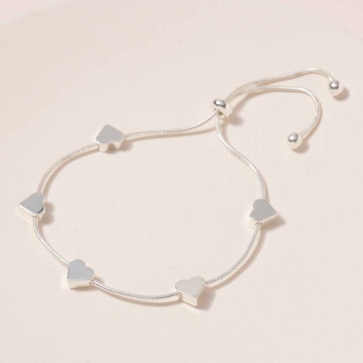 Heart Brass Charm Personalized Pull Tie Bracelet