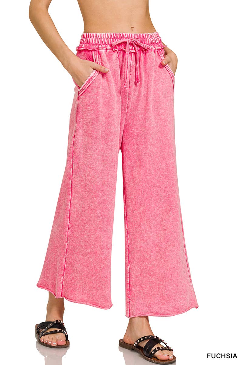 Acid wash French terry Pants w/ pockets