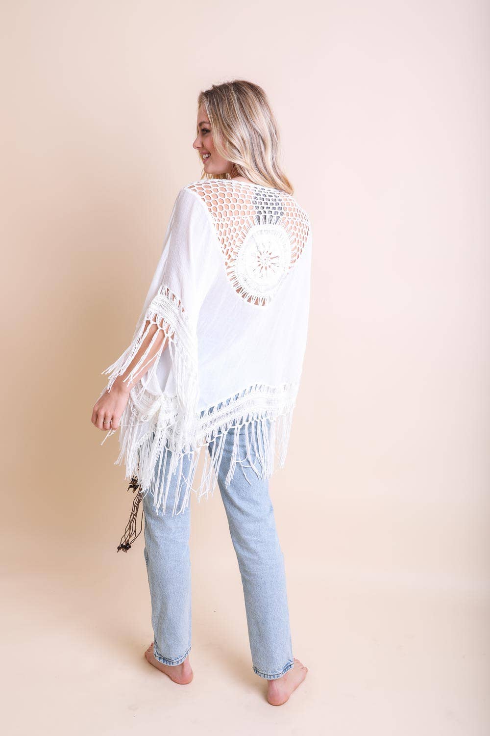 Crochet Medallion Tassel Kimono 🖤