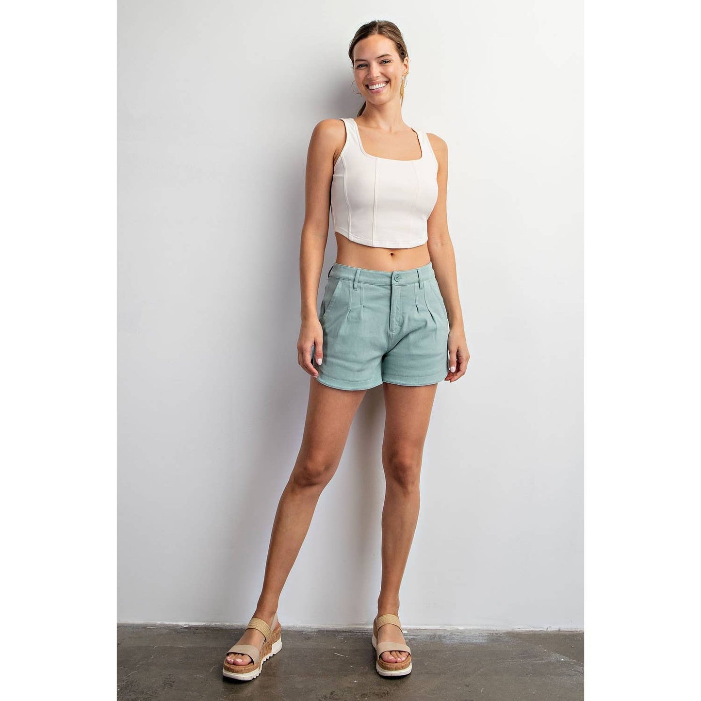 STRETCH COTTON/TWILL SHORTS