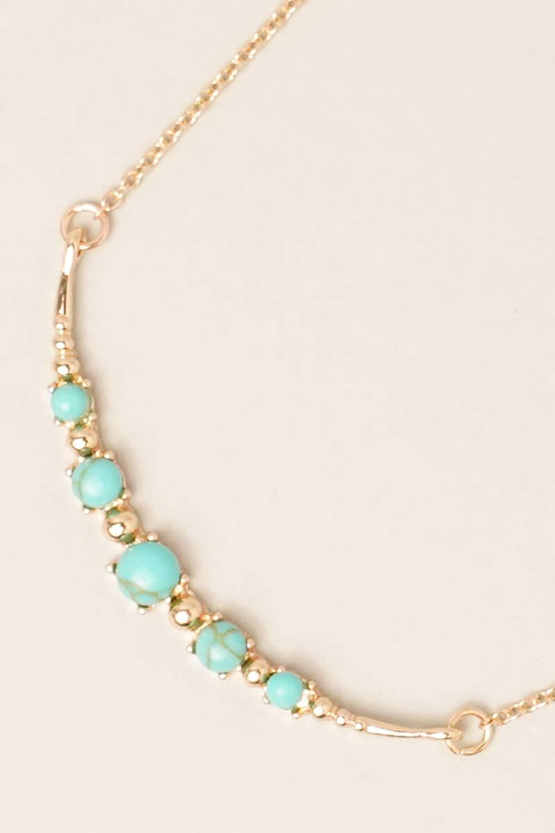 Moon Shaped Semi-Precious Stone Necklaces