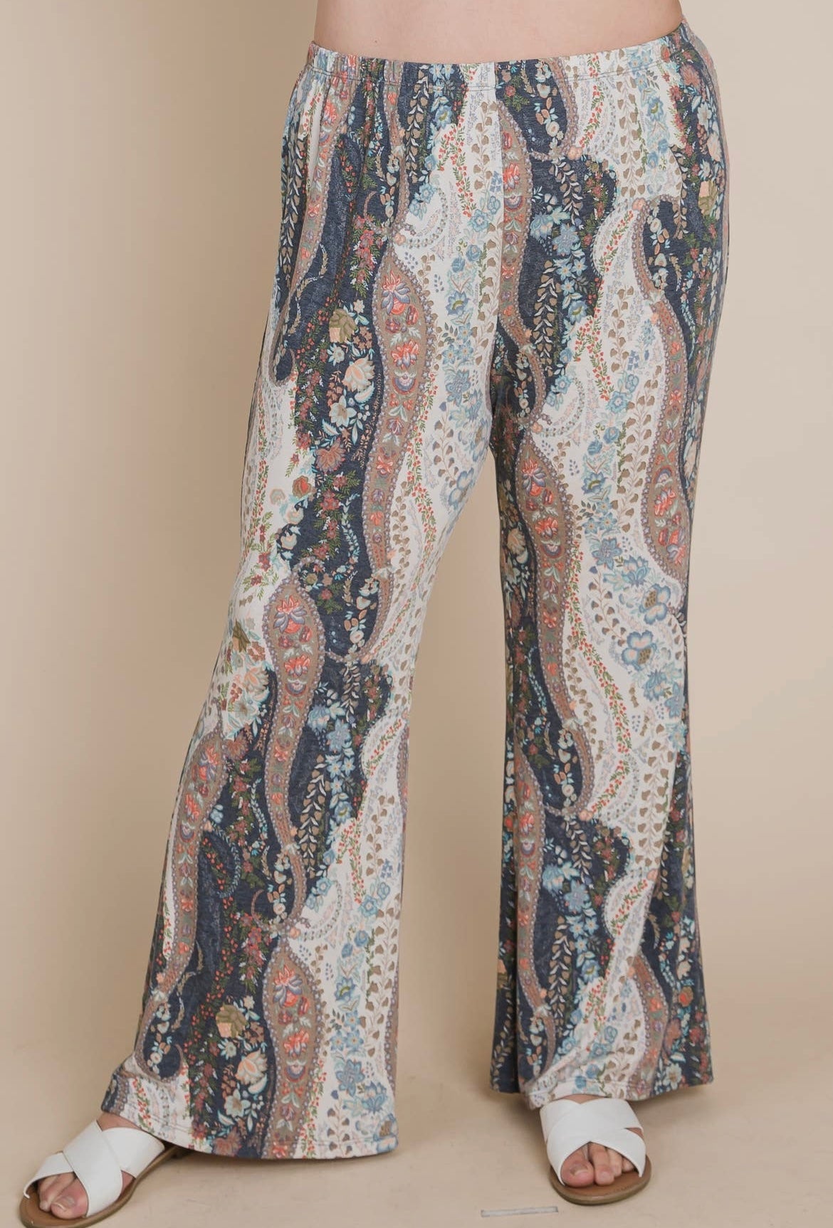 Plus Size Floral Multi Colored Wide Leg Pants