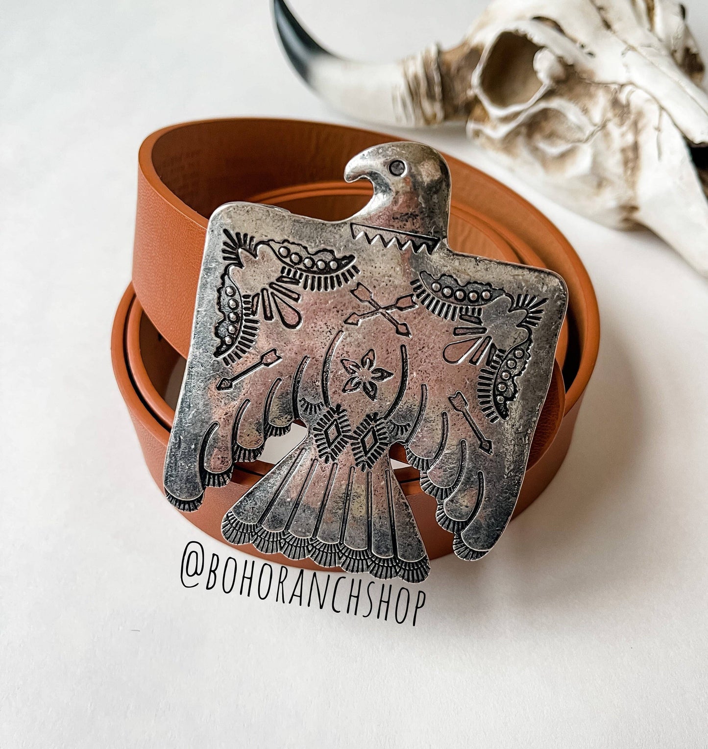 Western Belt Buckle Thunderbird Conch Belt Buckle
