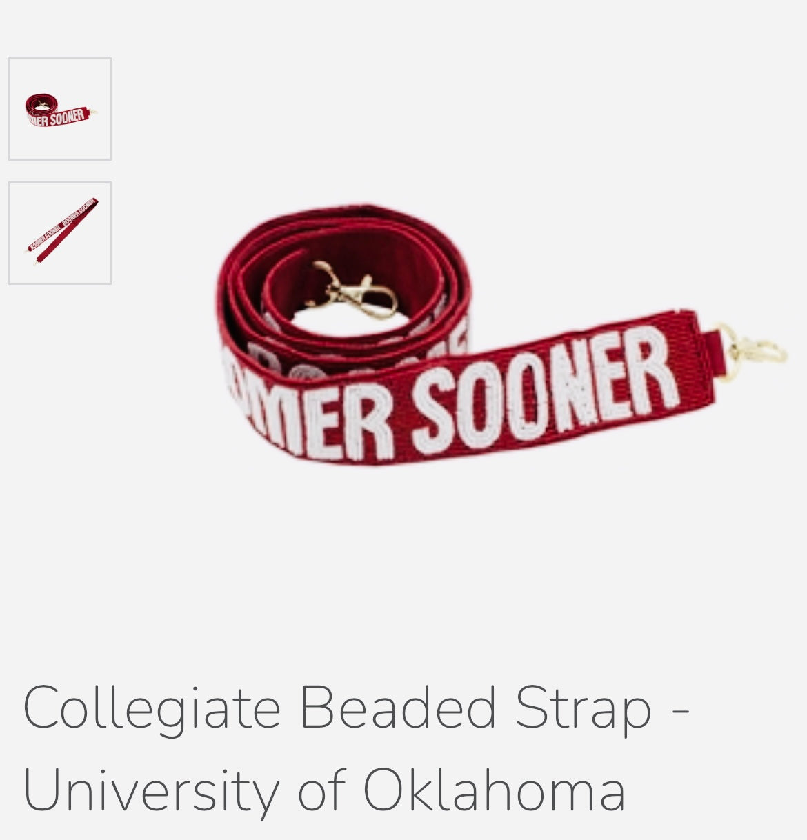 University of Oklahoma Collegiate Beaded Strap