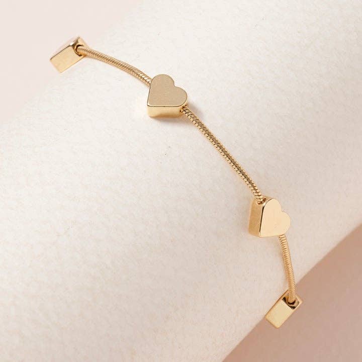 Heart Brass Charm Personalized Pull Tie Bracelet