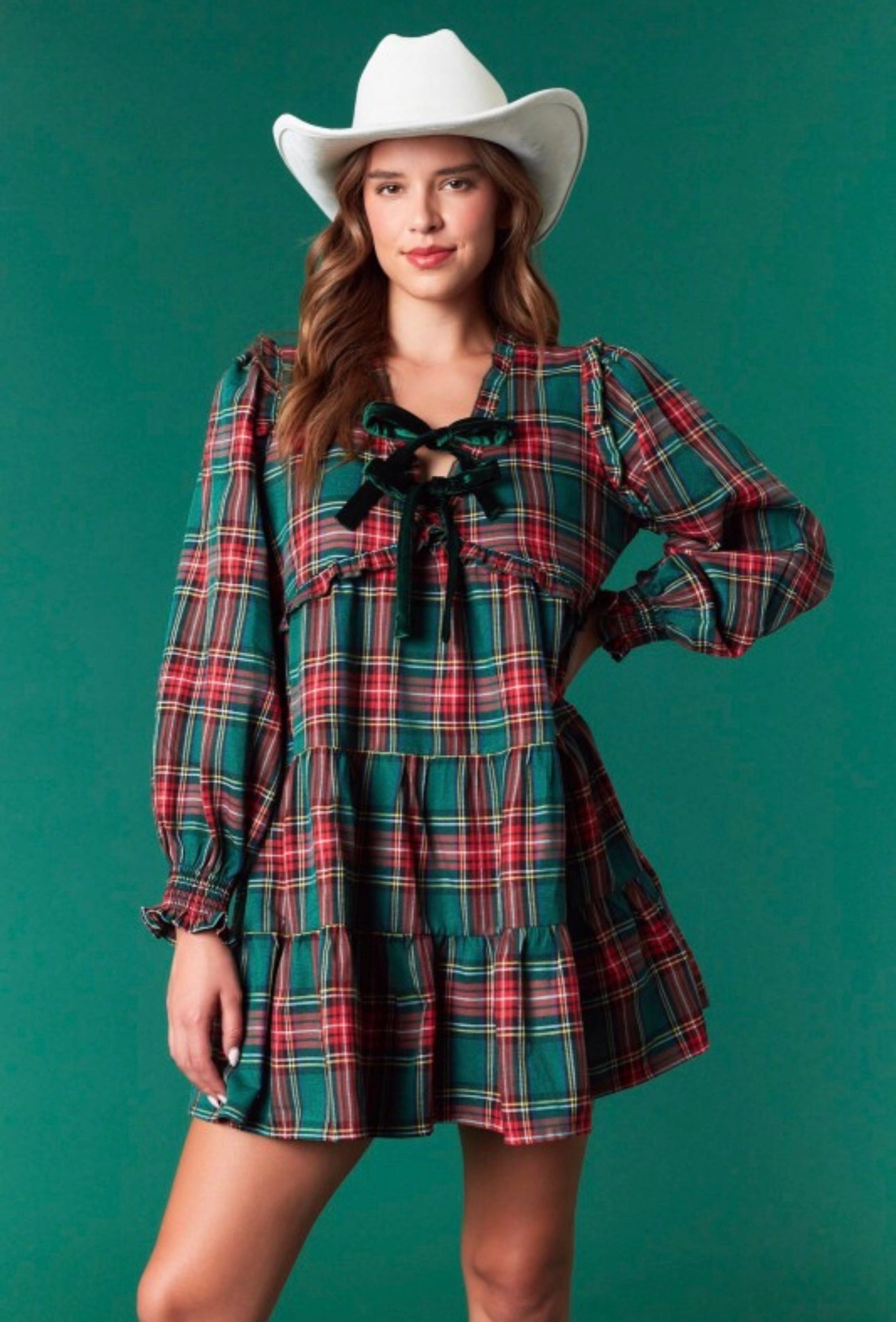 Plaid Tier Mini Dress