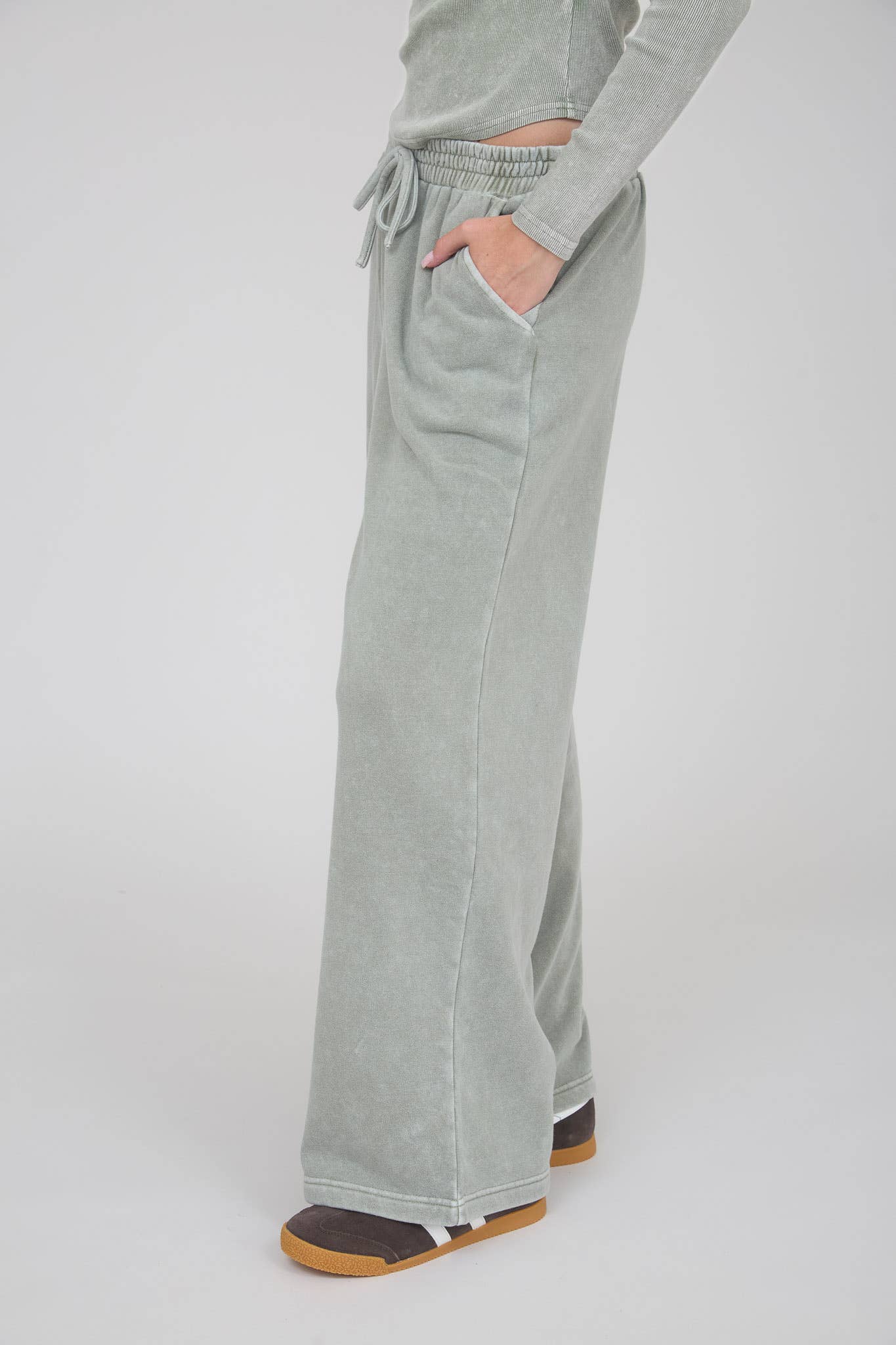 WASHED WIDE LEG DRAWSTRING LOUNGE PANTS (multiple color options)