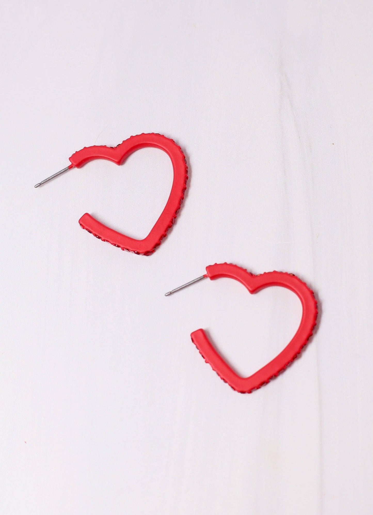 Achy Breaky Heart Hoop Earring RED