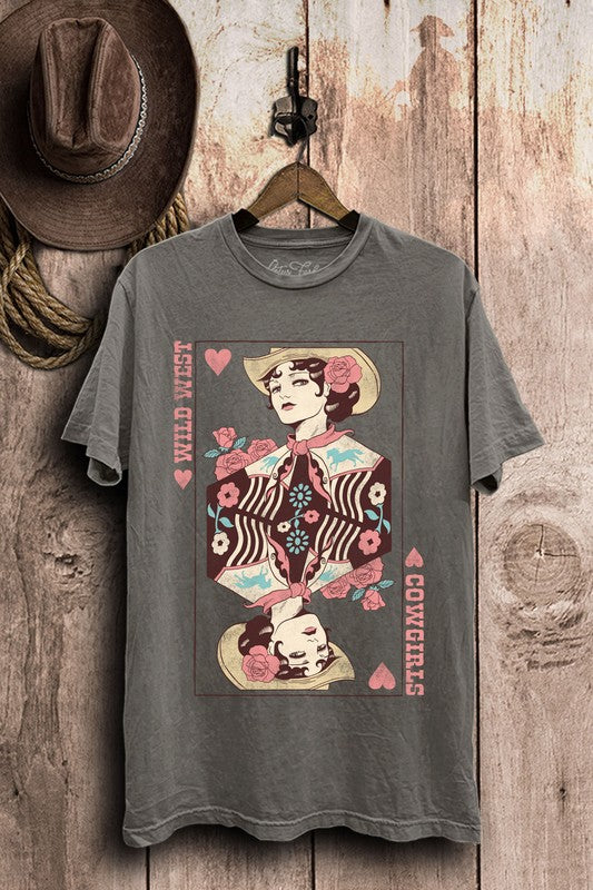 Wild West Queen of Hearts Cowgirl Graphic Top