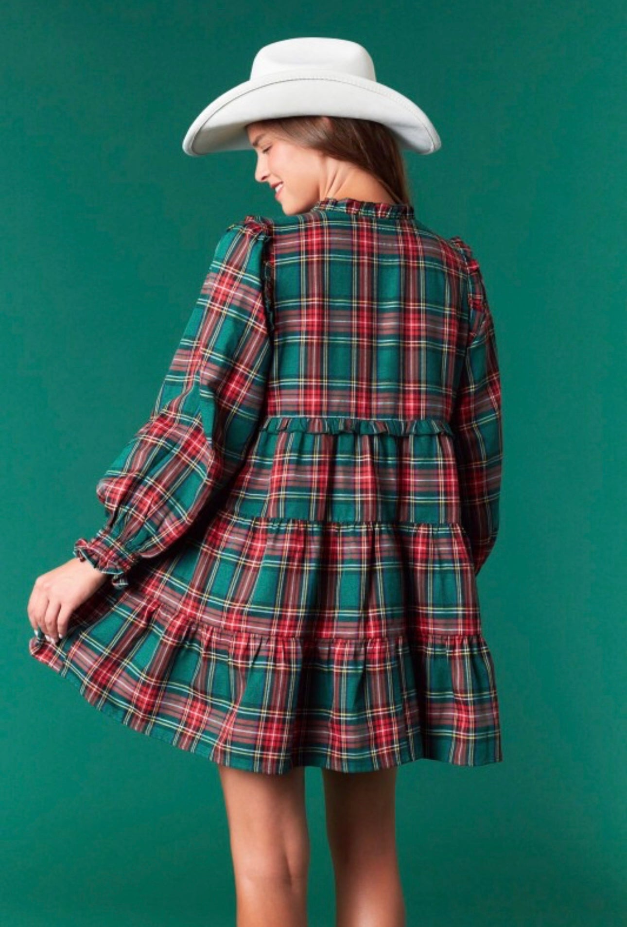 Plaid Tier Mini Dress