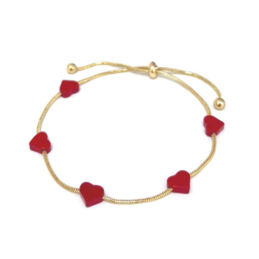Heart Brass Charm Personalized Pull Tie Bracelet