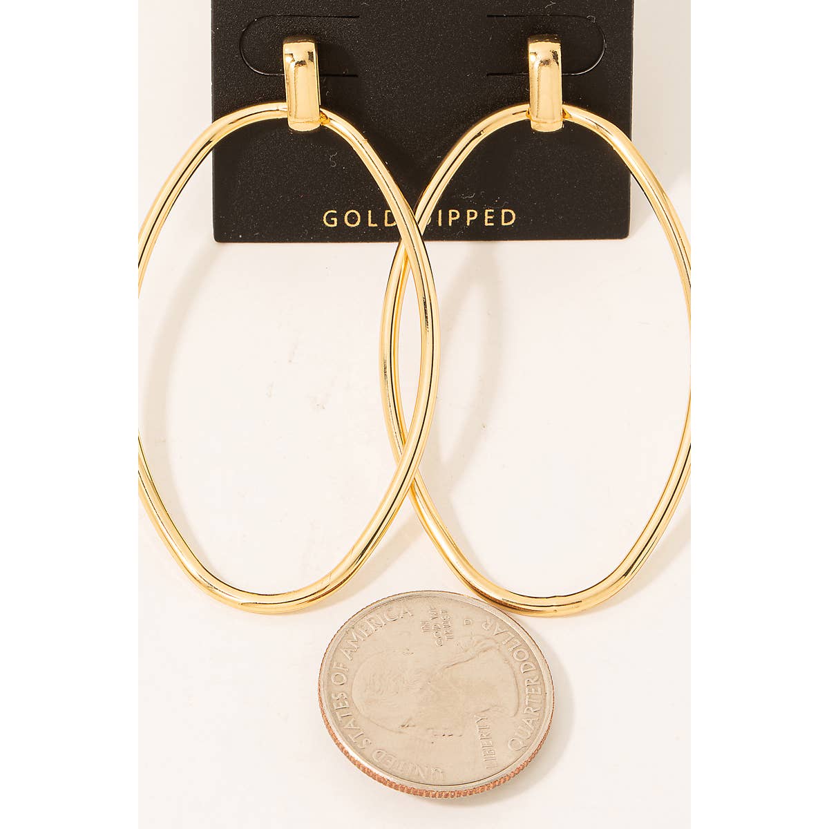 Gold Dipped Oval Cutout Earrings
