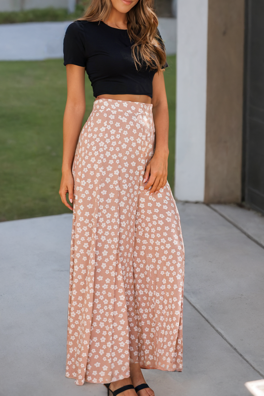 Boho Floral High Waist Flare Pants