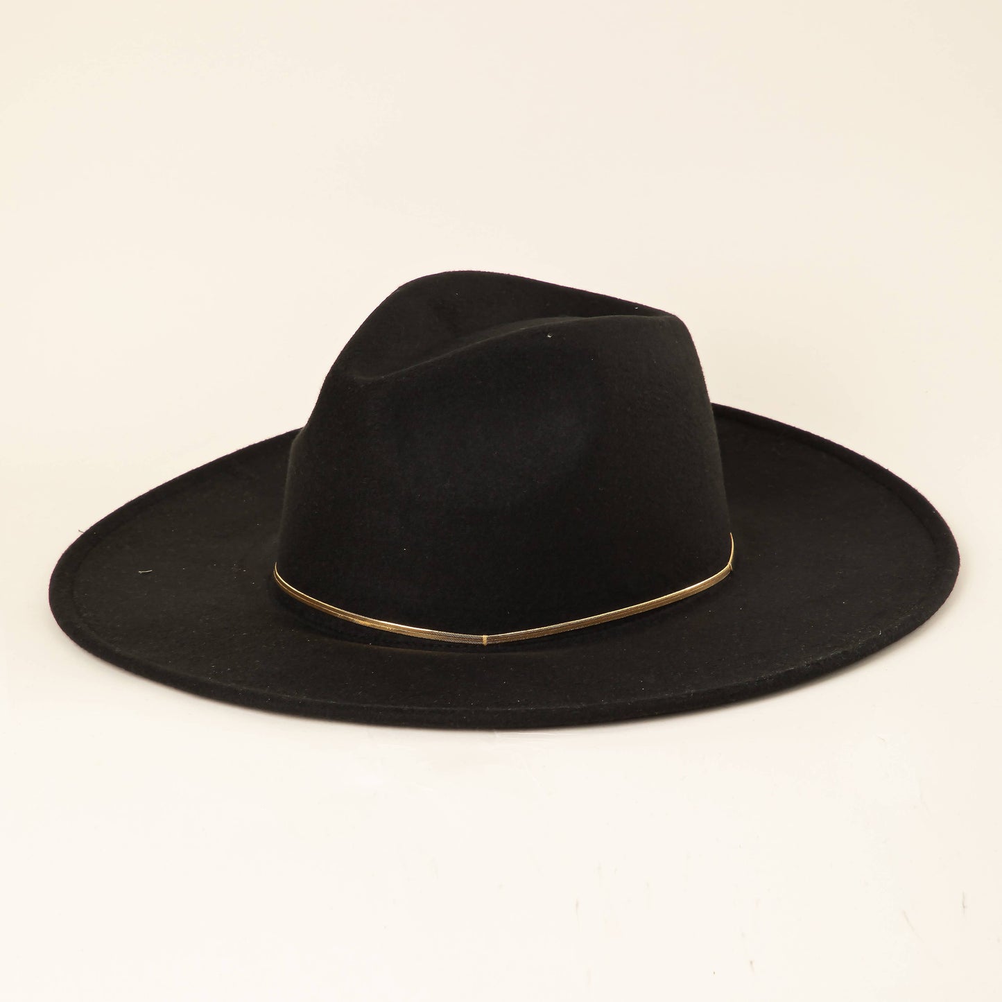 Flat Brim Herringbone Chain Fedora Fashion Hat