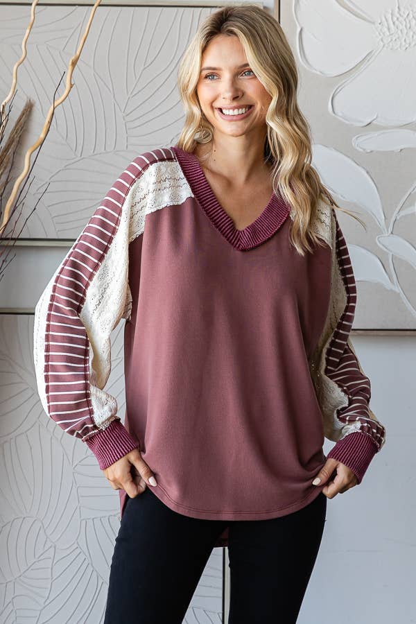 Stripe contrast Top