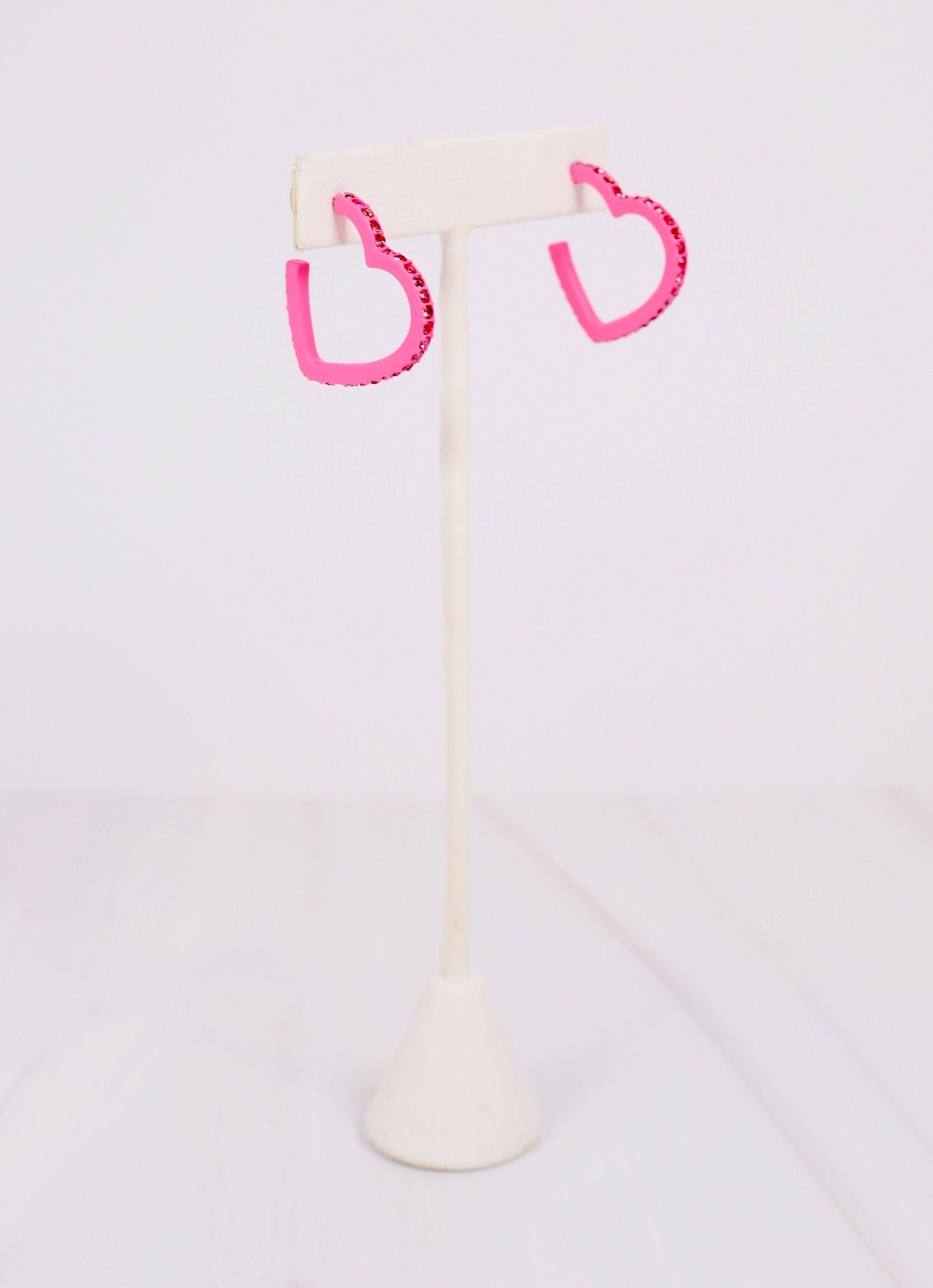 Achy Breaky Heart Hoop Earring HOT PINK