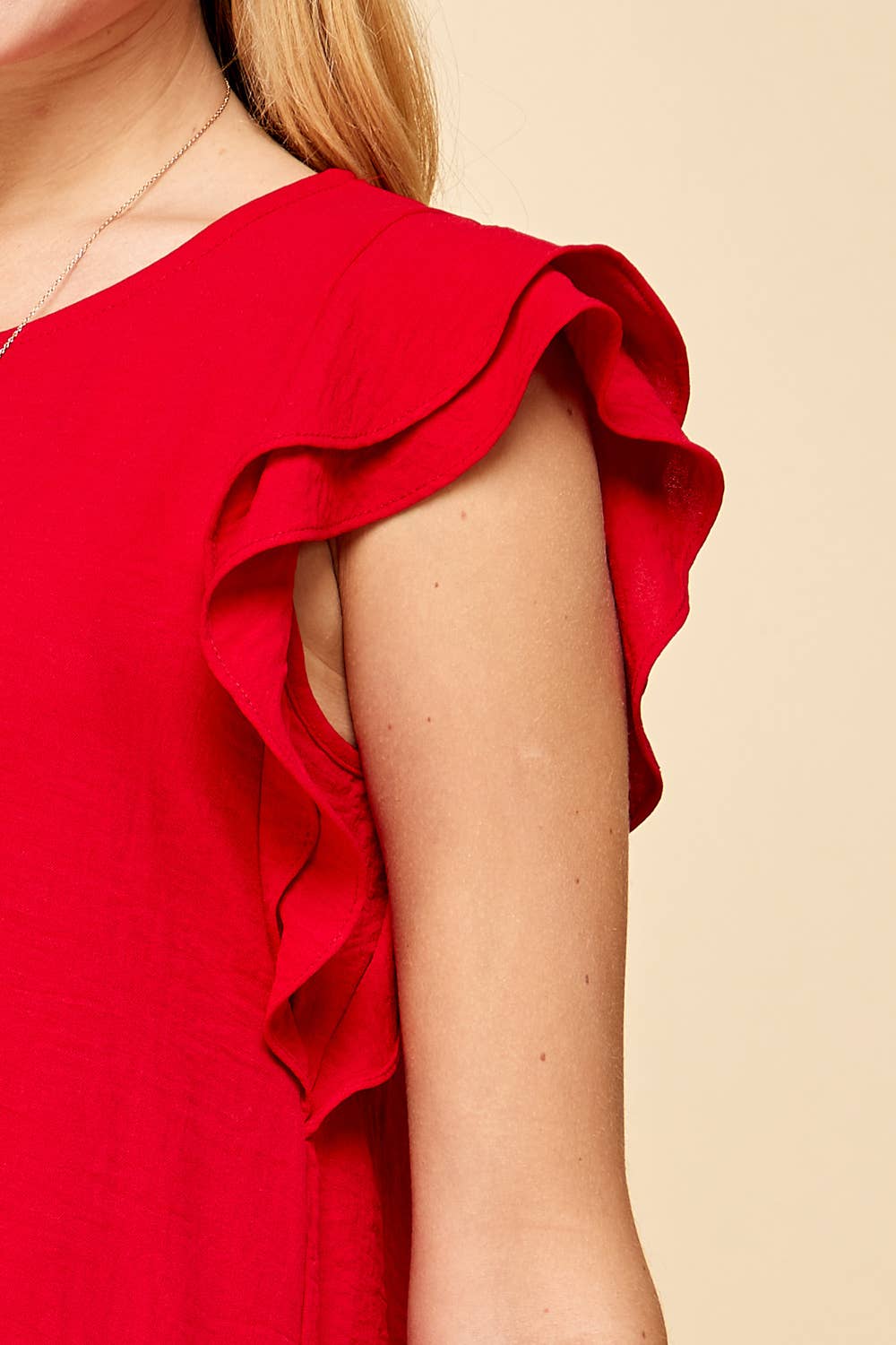 Top with Ruffled sleeves