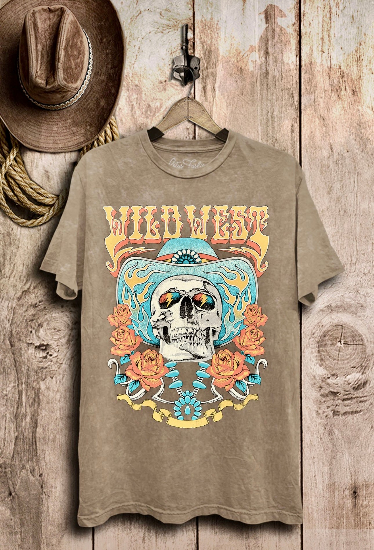 Wild West Skull Graphic T-Shirt