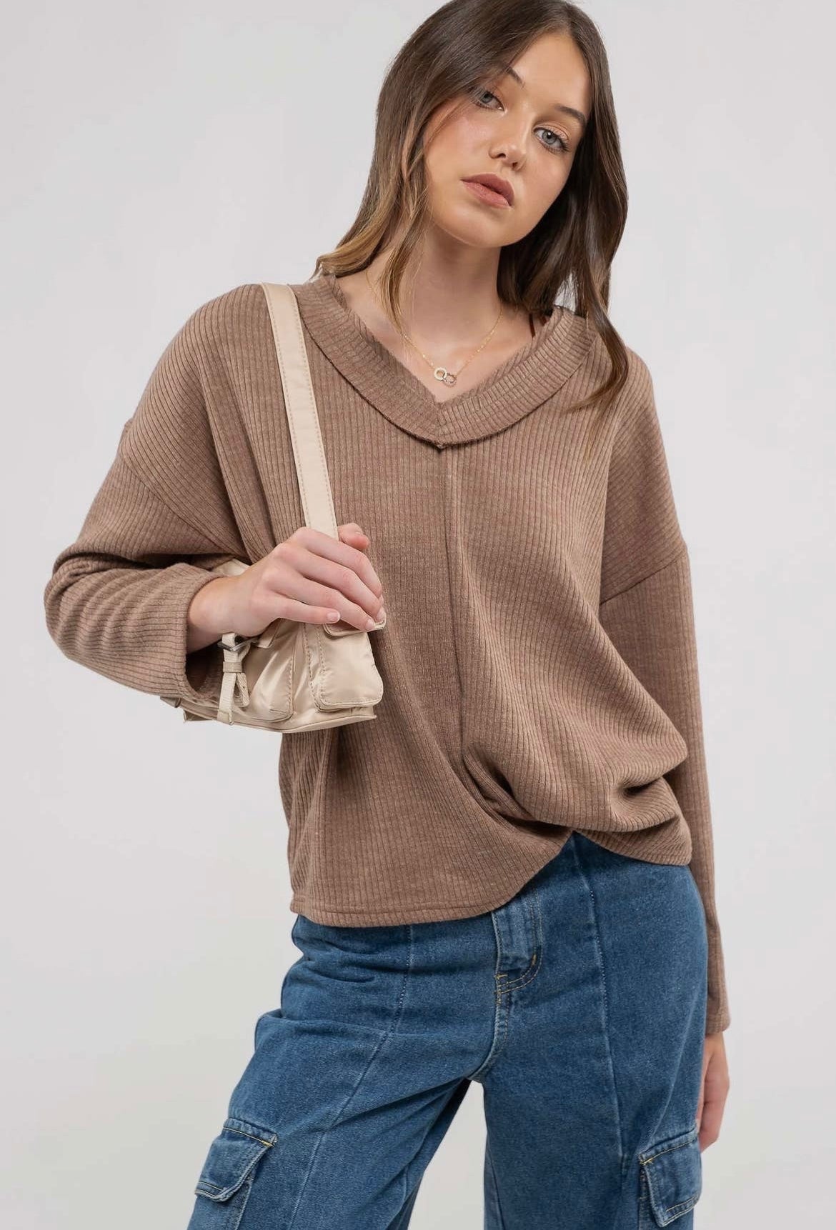 Ribbed Oversized Pullover Sweater