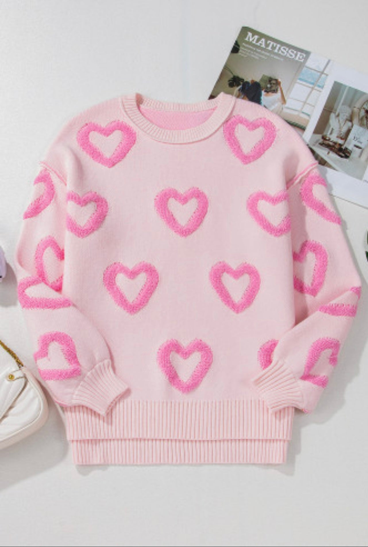 Heart Shape Bubble Sleeve Sweater