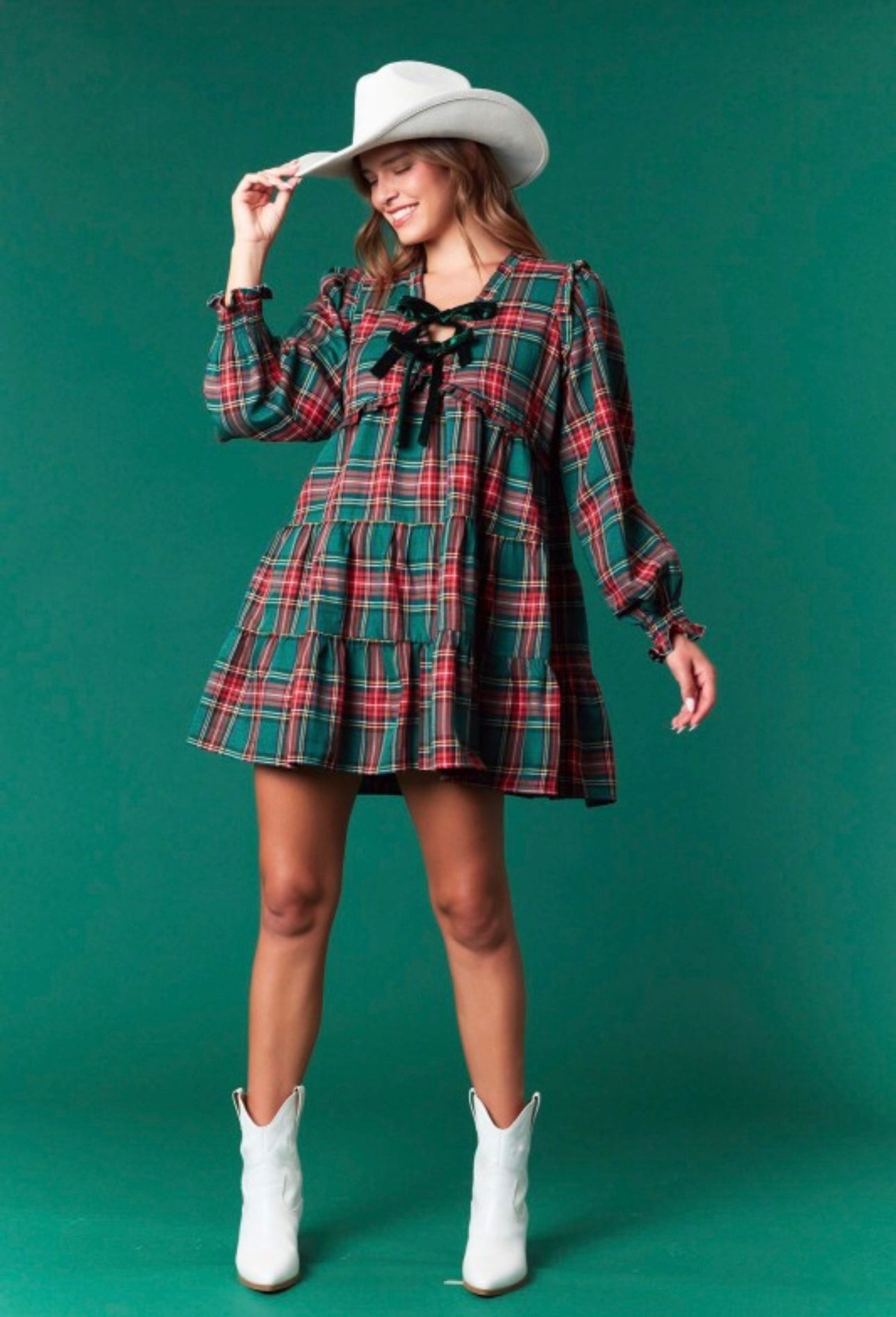 Plaid Tier Mini Dress
