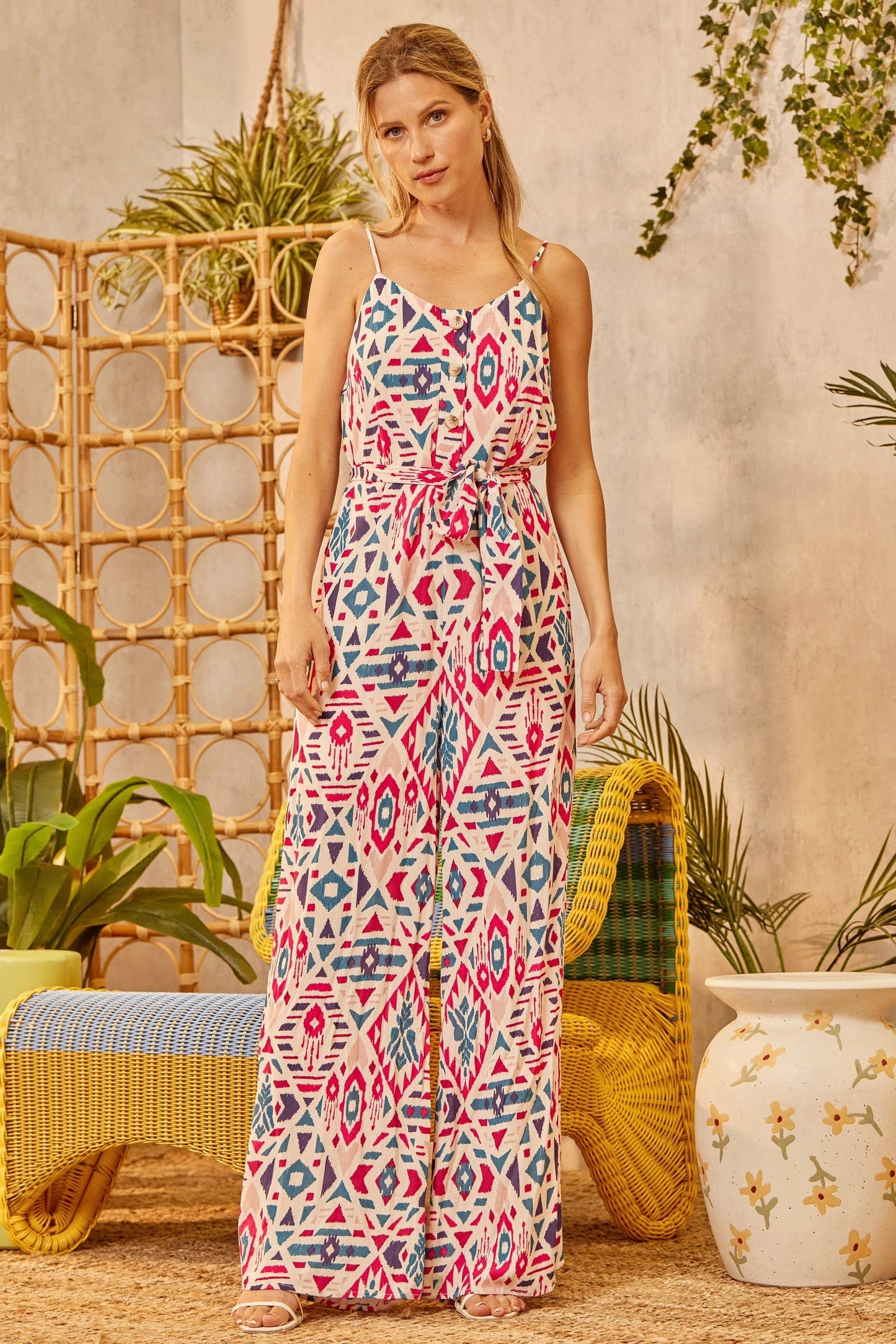 Print Sleeveless Jumpsuit