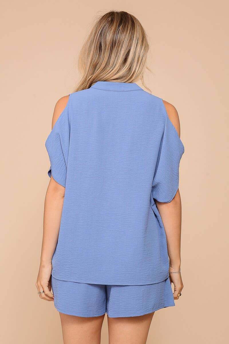 Breezy Airflow Cold Shoulder Tunic Top-Multiple color options