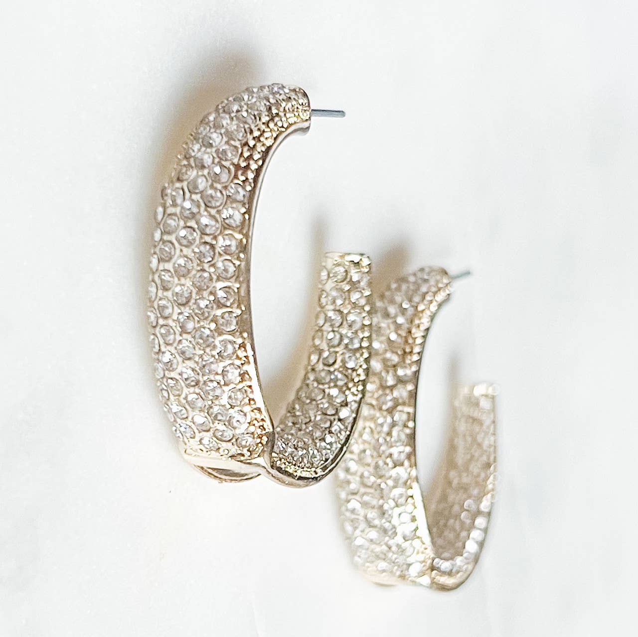 Rhinestone hoop earrings