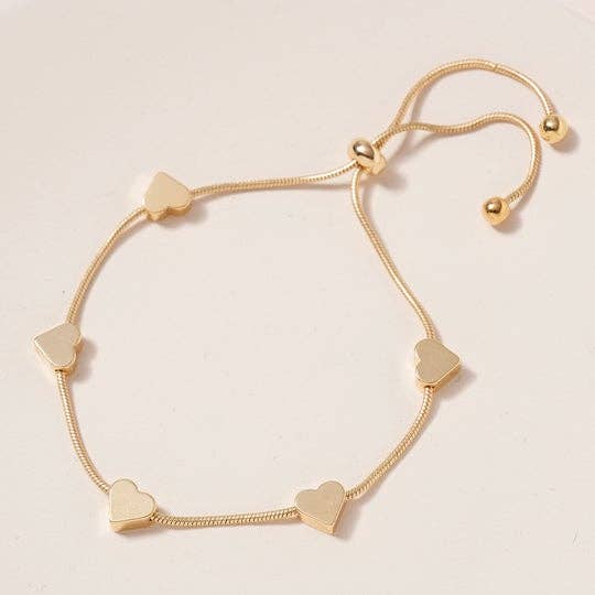 Heart Brass Charm Personalized Pull Tie Bracelet
