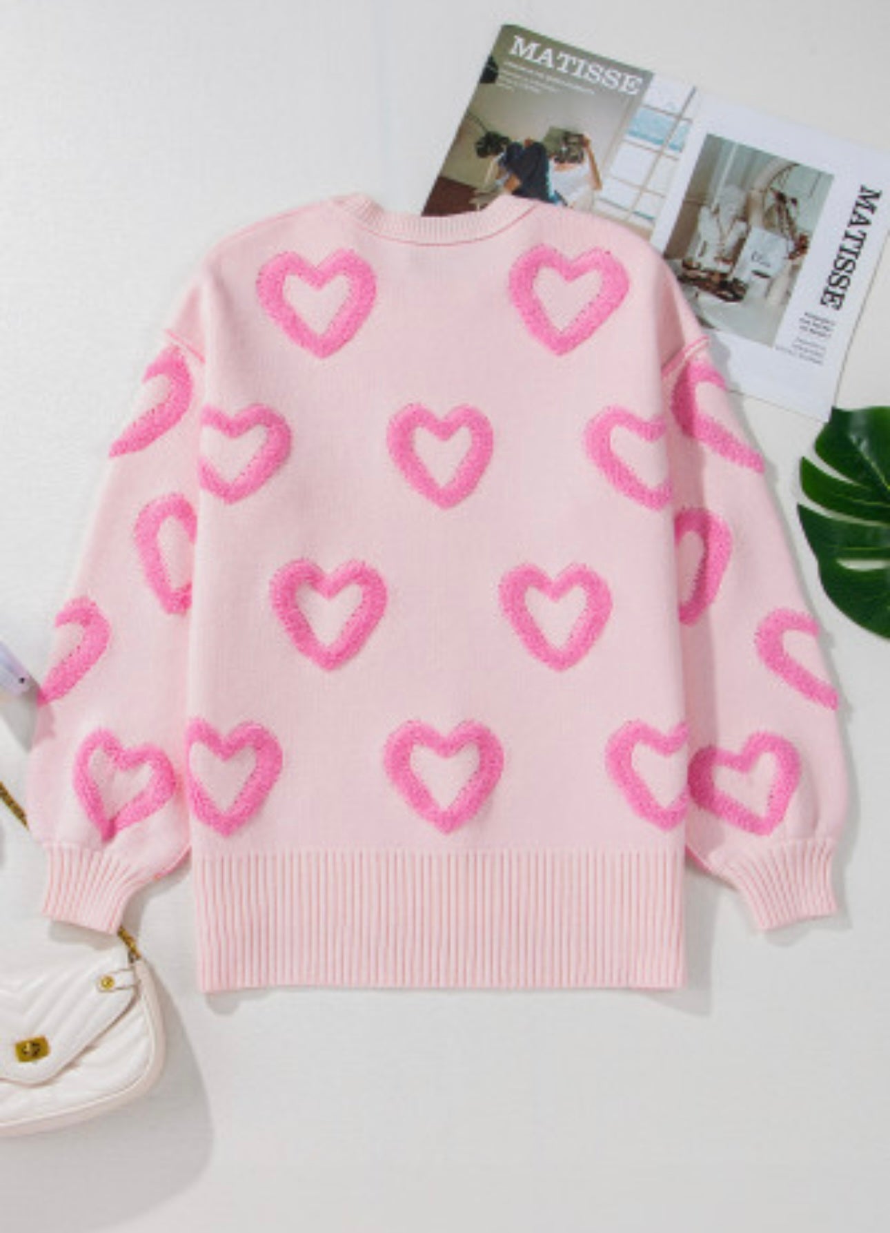 Heart Shape Bubble Sleeve Sweater